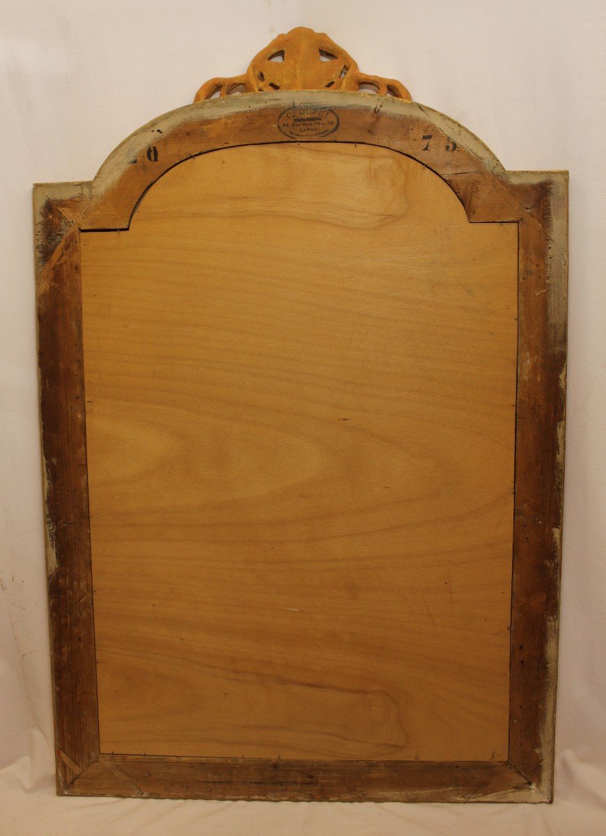 Grand Miroir Ancien De Cheminée,  Patine Et Coquille 96 X 148 Cm-photo-8