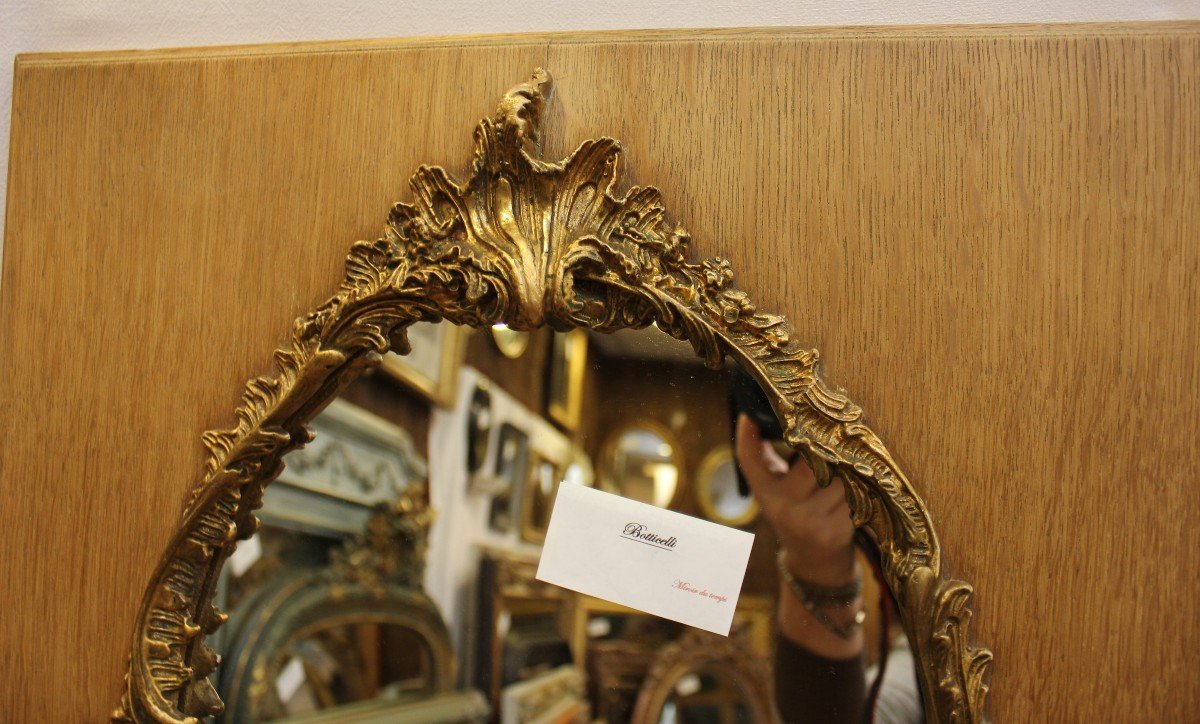Paire De Miroirs Rectangle, Bois Et Doré, Style Rococo 48 X 58 Cm-photo-3