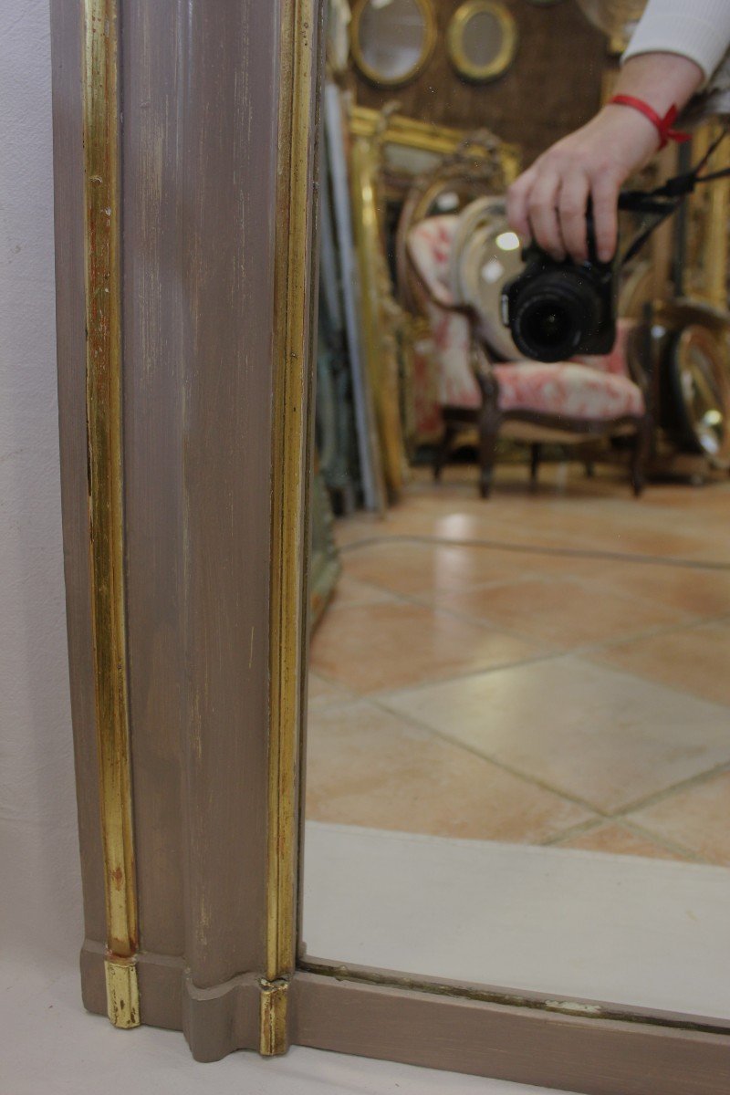 Miroir trumeau De Cheminée De Style Louis XV, Feuille d'Or Et Patine 110 X 171 Cm-photo-2