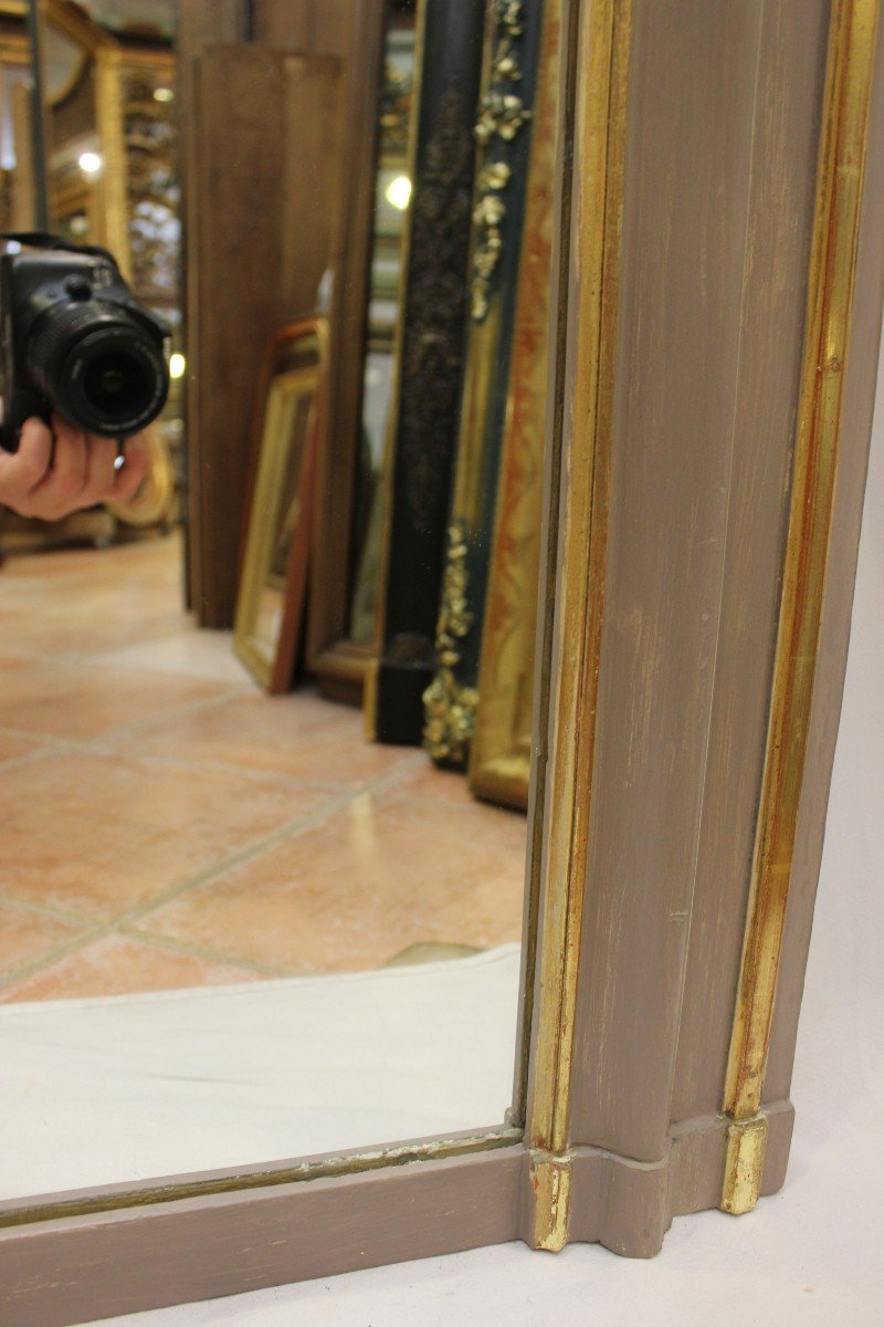 Miroir trumeau De Cheminée De Style Louis XV, Feuille d'Or Et Patine 110 X 171 Cm-photo-3