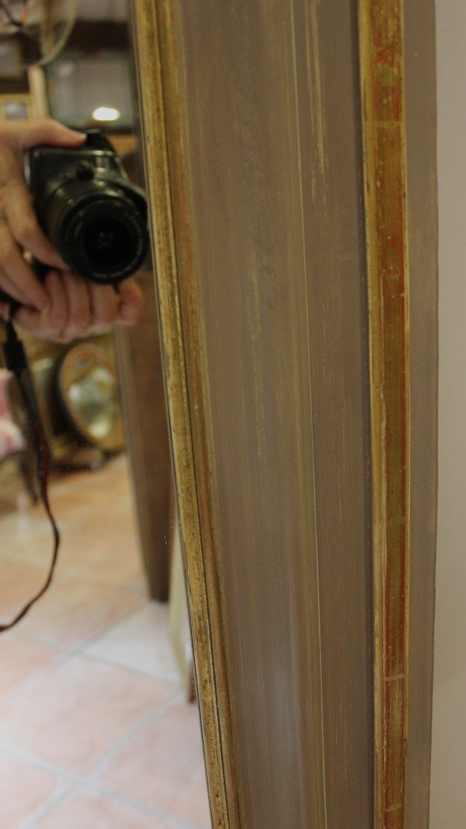 Miroir trumeau De Cheminée De Style Louis XV, Feuille d'Or Et Patine 110 X 171 Cm-photo-4