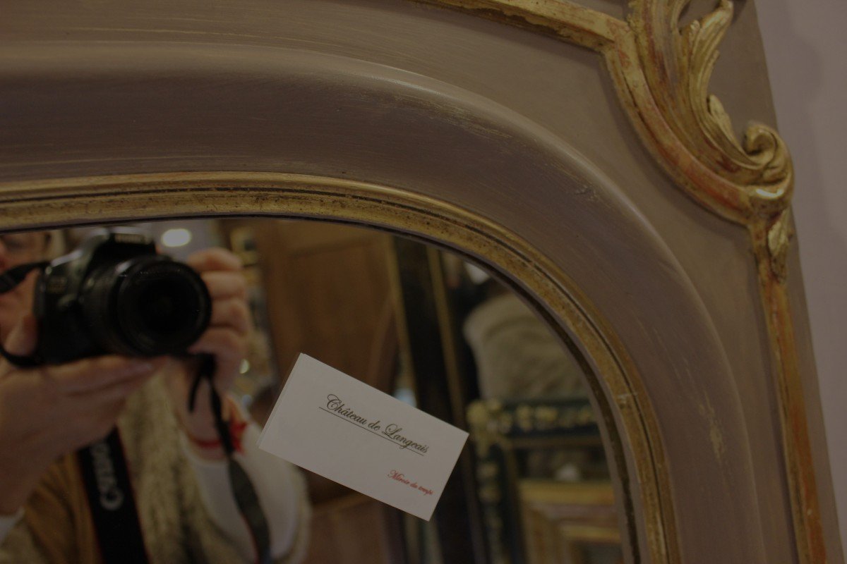 Miroir trumeau De Cheminée De Style Louis XV, Feuille d'Or Et Patine 110 X 171 Cm-photo-6