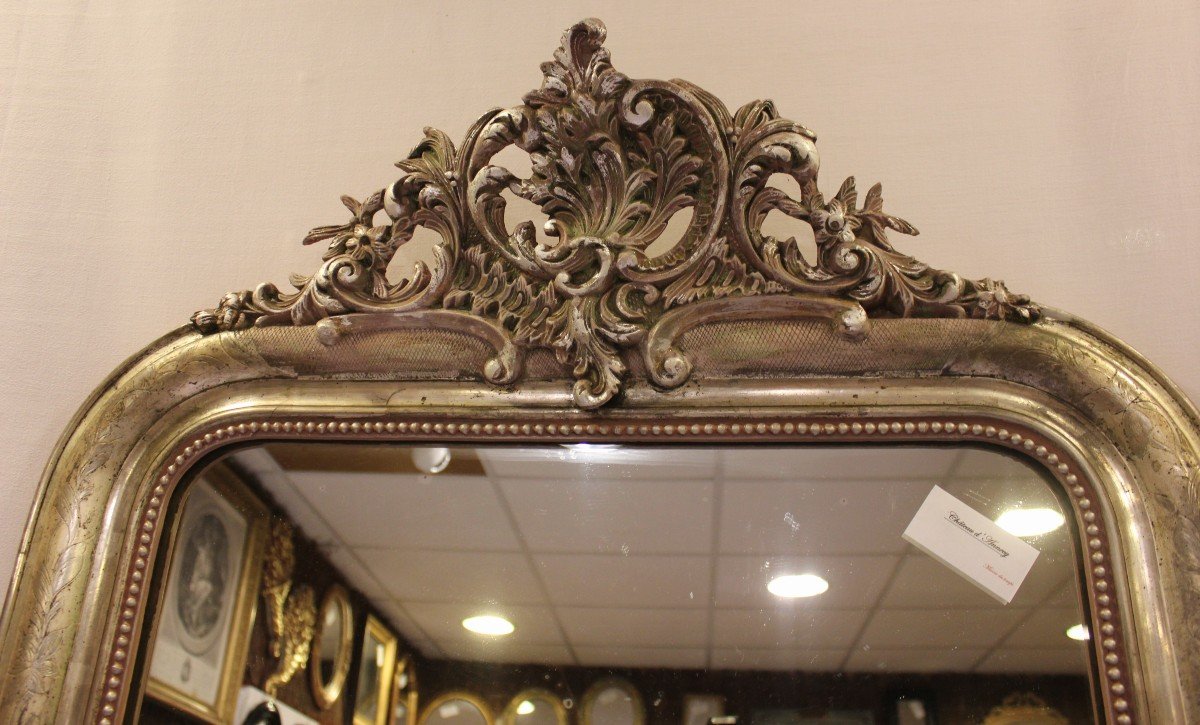 Louis XV Style Mirror, Silver Leaf 80 X 114 Cm-photo-2