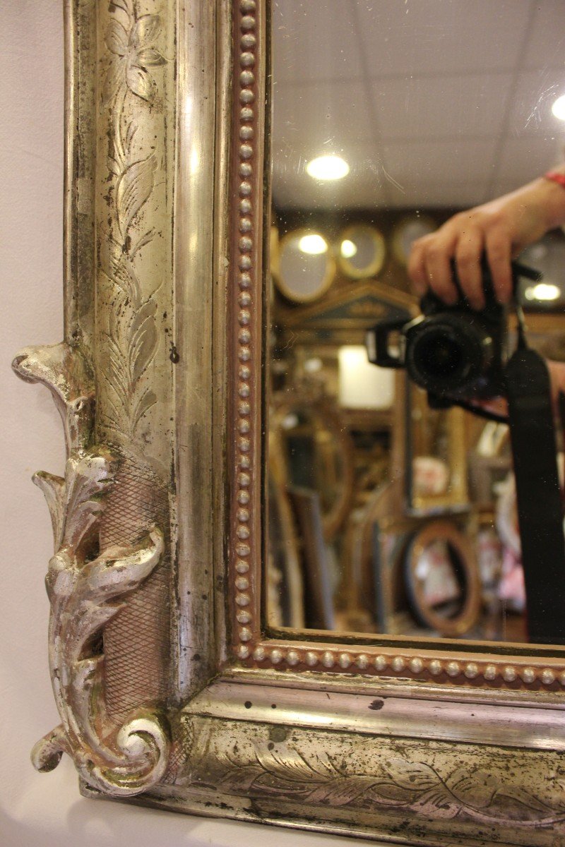 Louis XV Style Mirror, Silver Leaf 80 X 114 Cm-photo-3