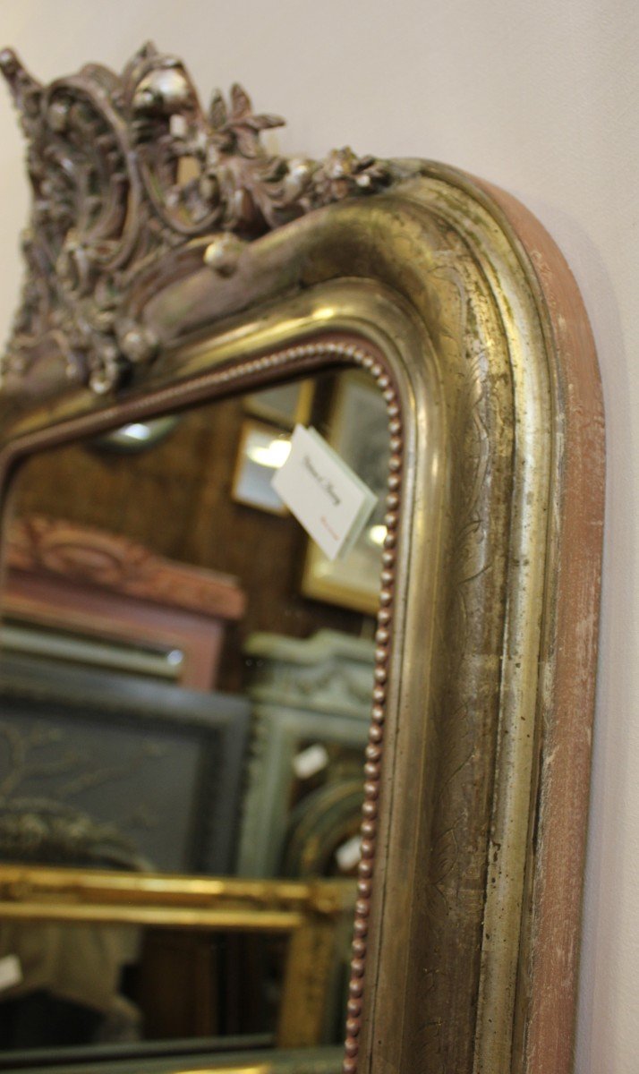 Louis XV Style Mirror, Silver Leaf 80 X 114 Cm-photo-6