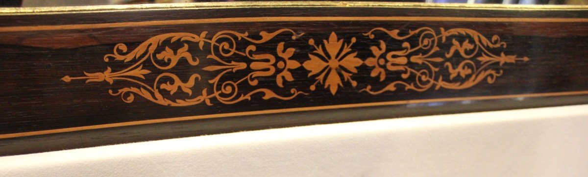 Miroir Charles X En Palissandre Et Marqueterie 72 X 86 Cm-photo-1