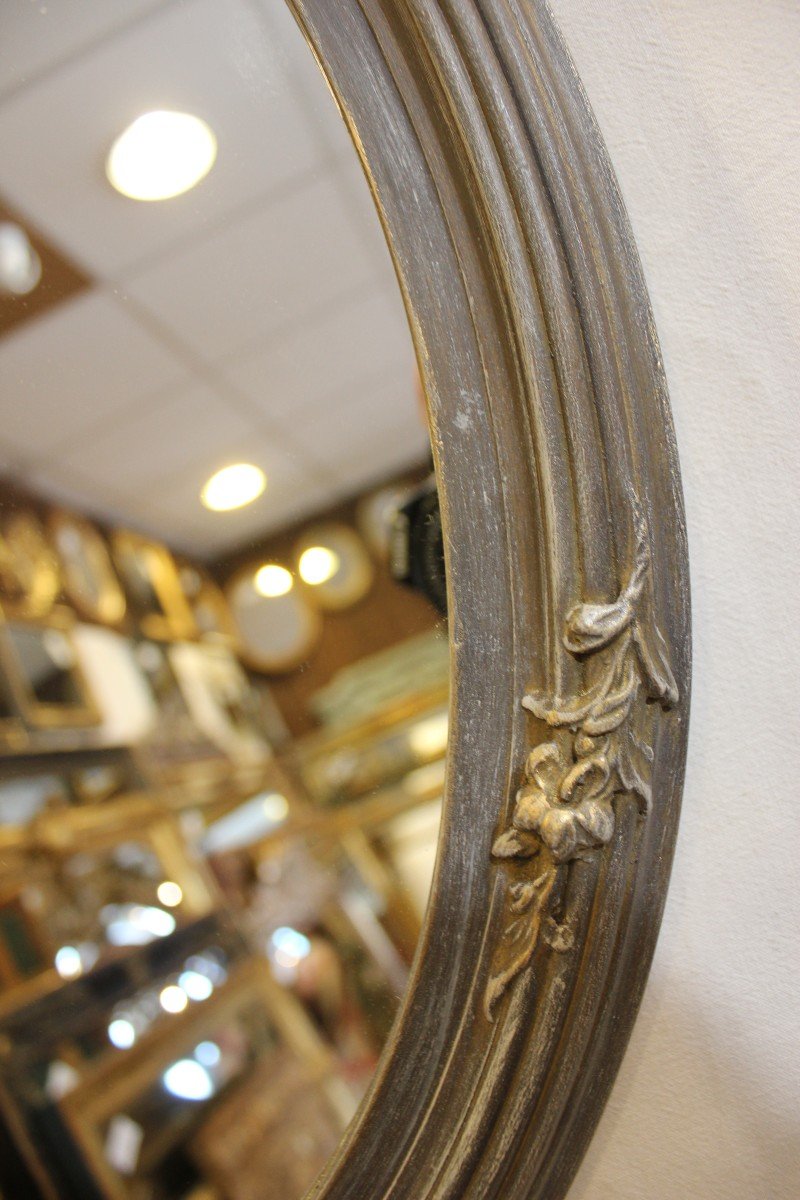 Miroir Ovale Style Louis XV, Coquille Et Patine 48 X 65 Cm-photo-4