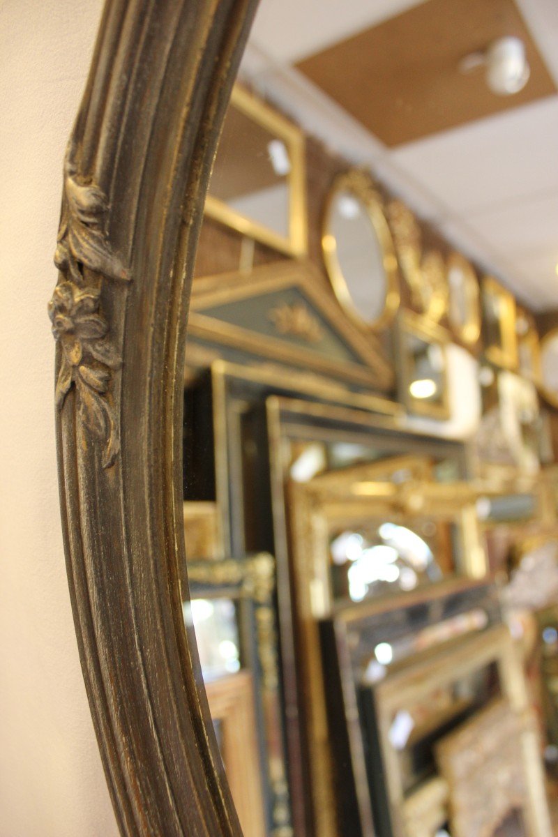 Miroir Ovale Style Louis XV, Coquille Et Patine 48 X 65 Cm-photo-6