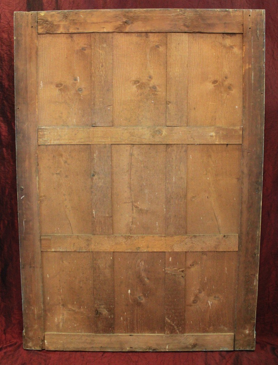 100 x 140 cm, Miroir De Cheminée Ancien à décors floraux,  patine, glace mercure-photo-8