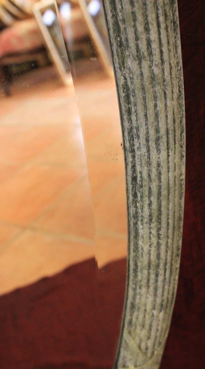Large Oval Louis XVI Knot Mirror, Beveled Glass 77 X 141 Cm-photo-4