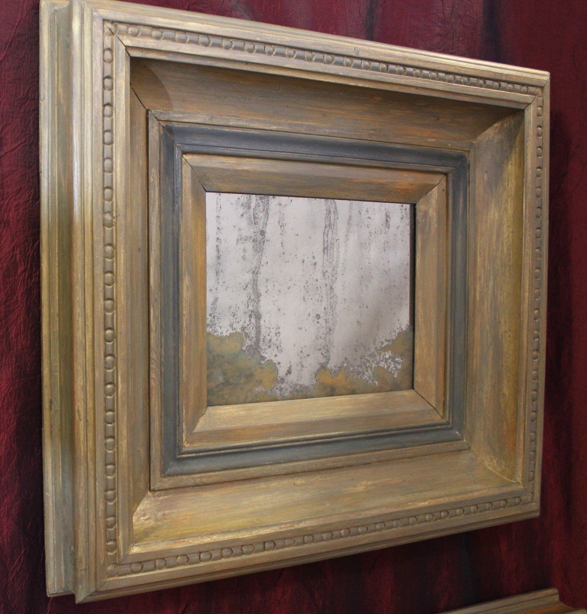 50 X 54 Cm, Paire De Tableaux De Paysage Abstrait, Miroirs Peinture