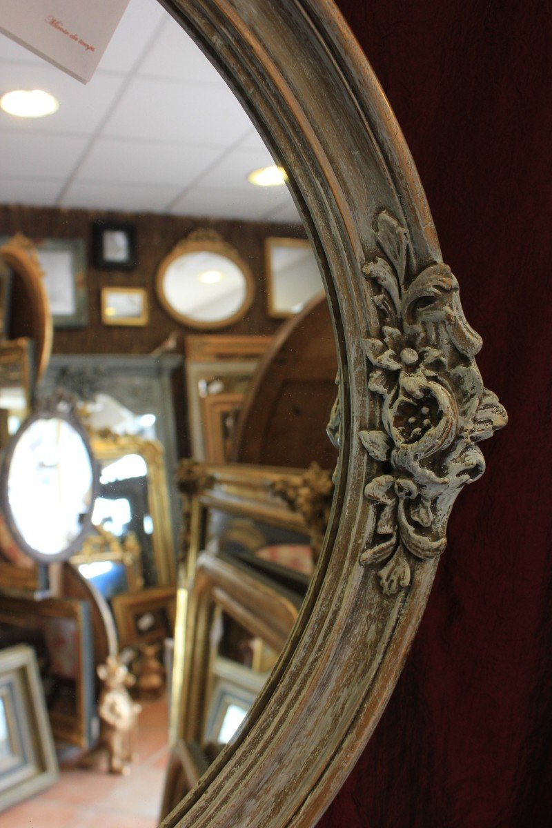 58 X 68cm Patinated And Gilded Oval Medallion Mirror-photo-4