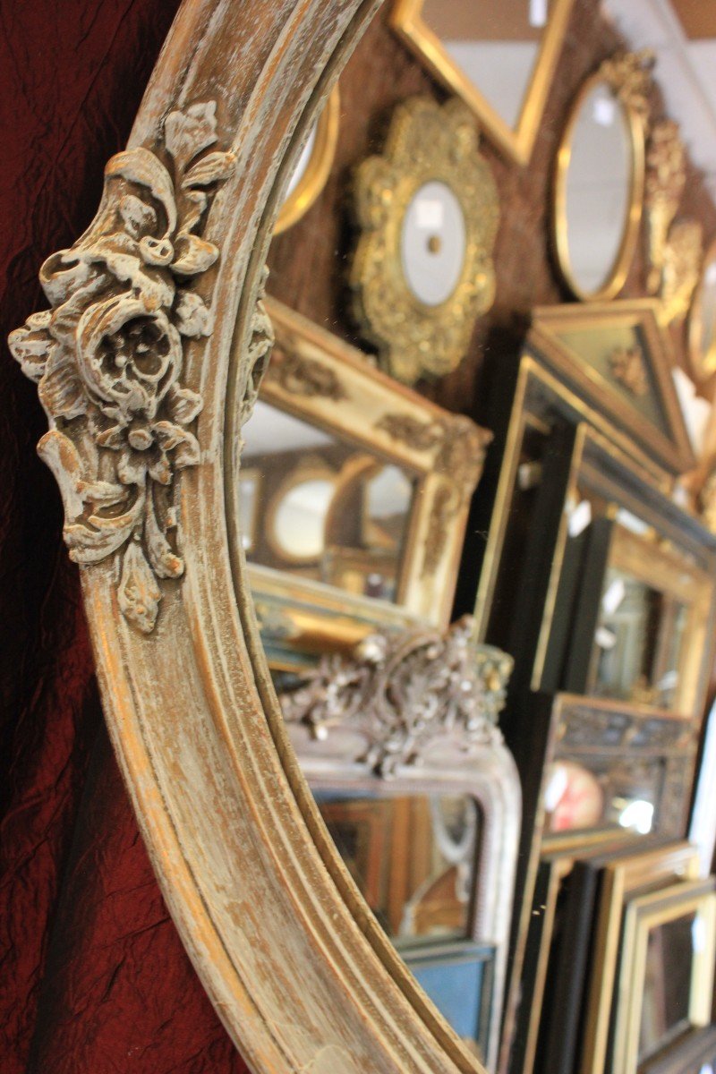 58 X 68cm Patinated And Gilded Oval Medallion Mirror-photo-2