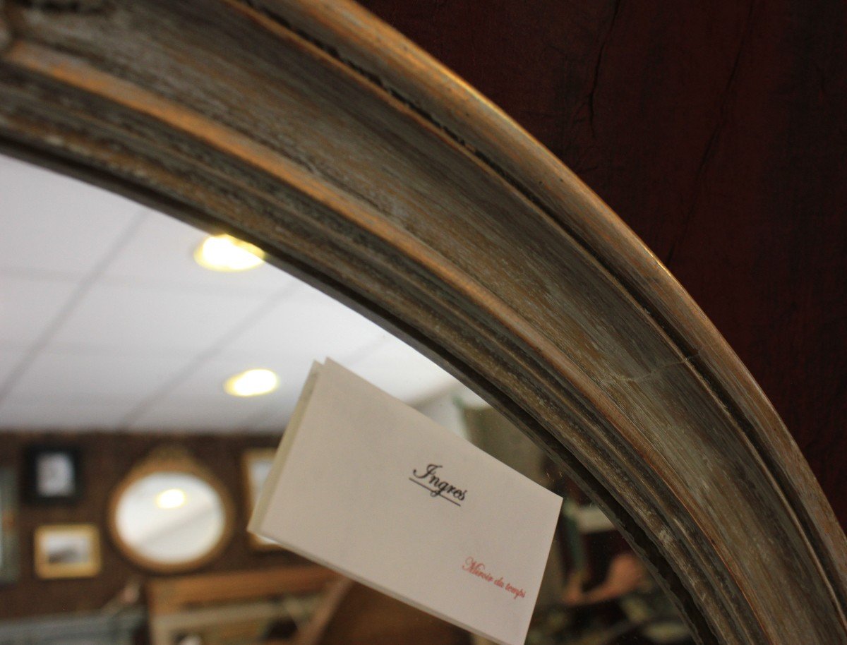 58 X 68cm Patinated And Gilded Oval Medallion Mirror-photo-5