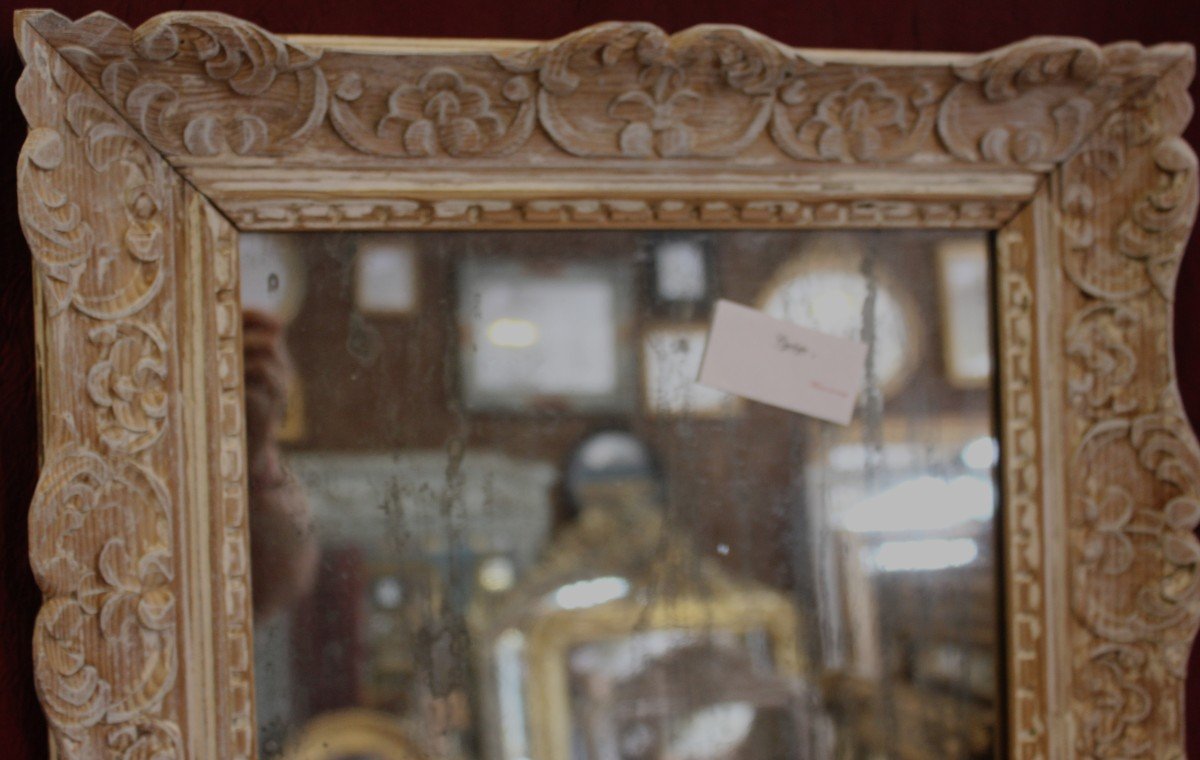 42 X 49 Cm Antique Mirror, Patinated Montparnasse Frame, Mercury Glass-photo-3