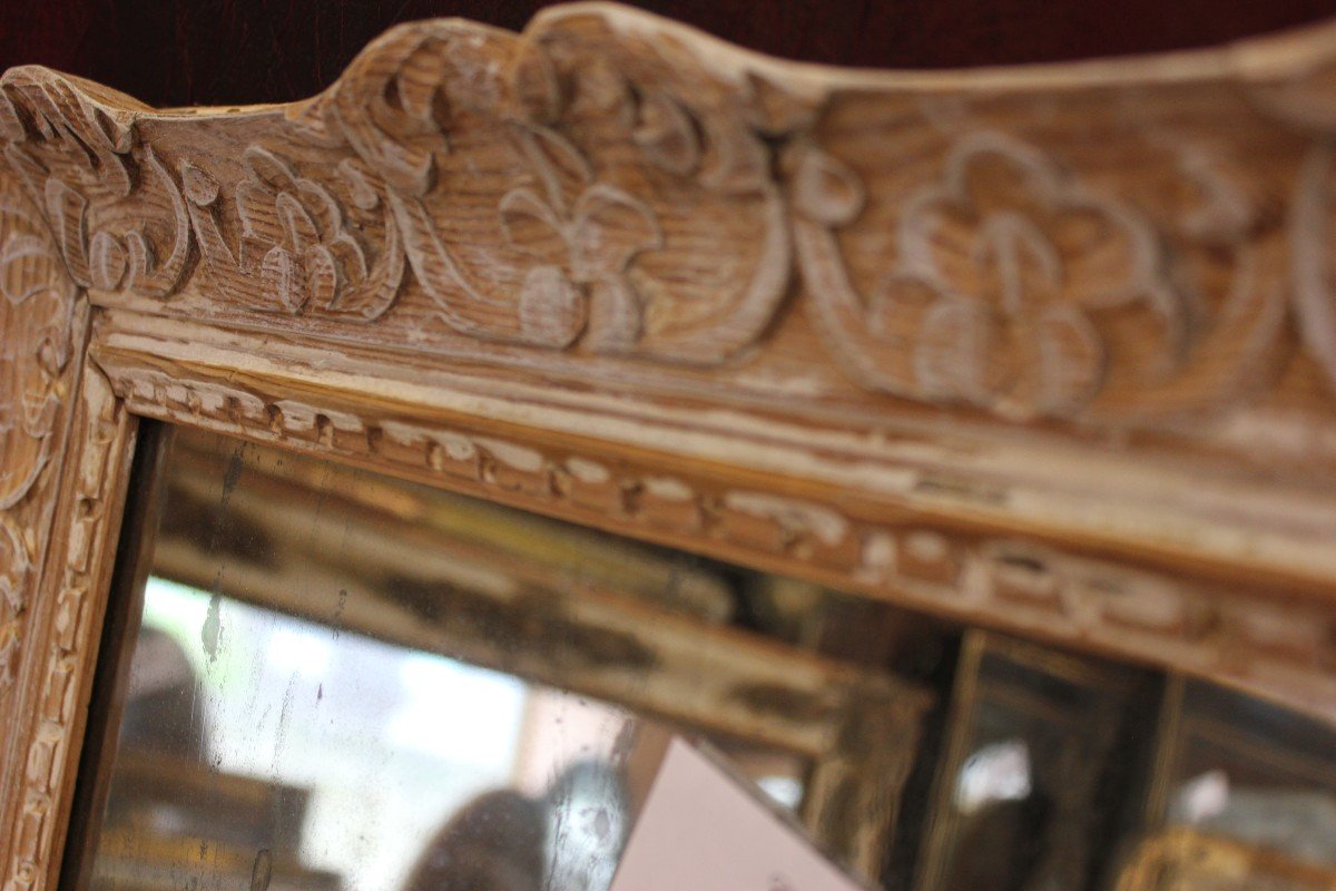 42 X 49 Cm Antique Mirror, Patinated Montparnasse Frame, Mercury Glass-photo-5