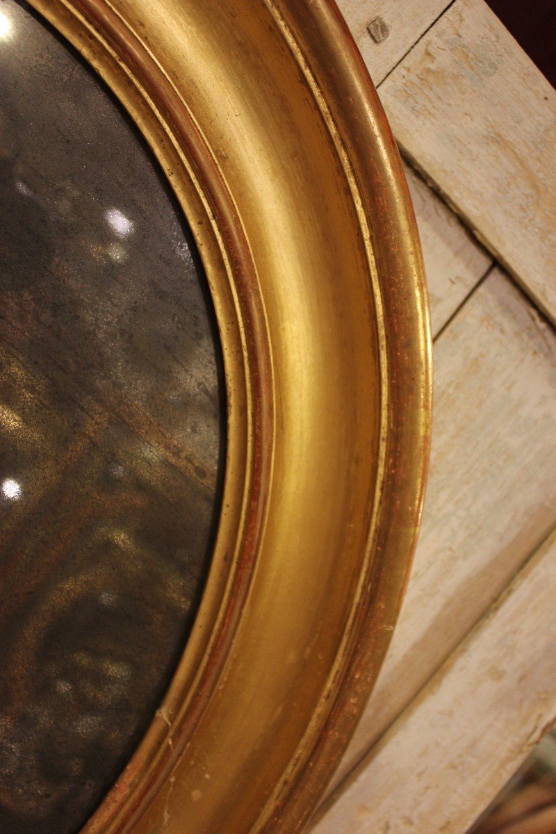 60 X 70 Cm Louis Philippe Oval Mirror Gold, Mercury Glass-photo-4