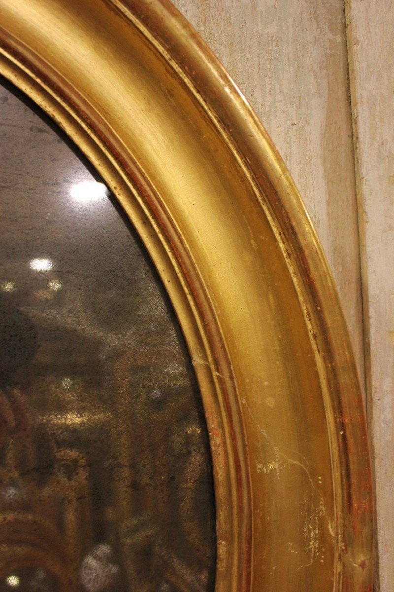 60 X 70 Cm Louis Philippe Oval Mirror Gold, Mercury Glass-photo-1