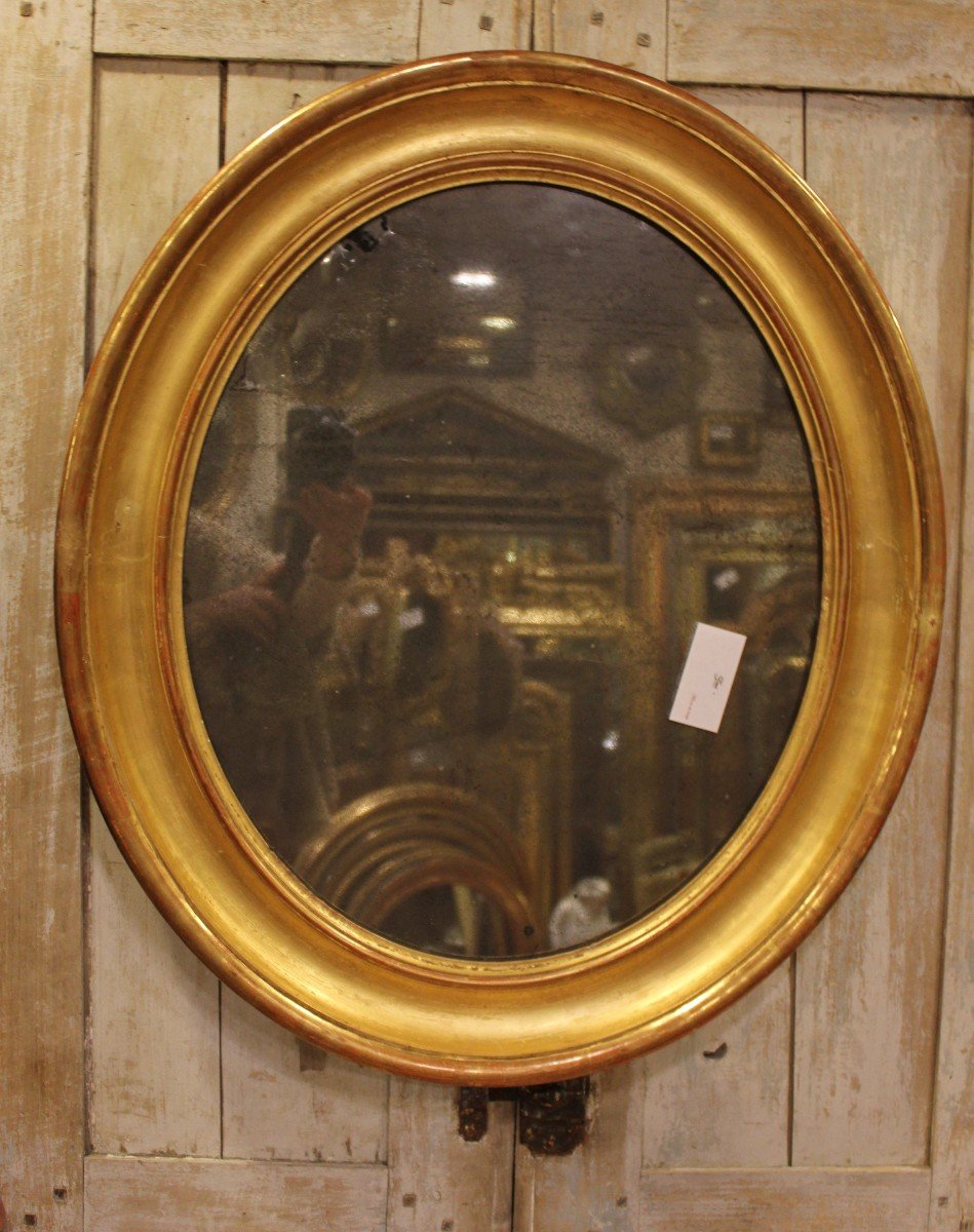 60 X 70 Cm Louis Philippe Oval Mirror Gold, Mercury Glass