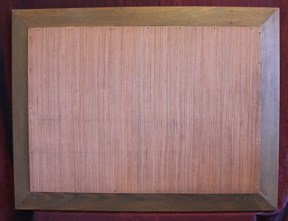 57 X 75 Cm Rectangular Venetian Mirror With Sloping Sides And Etched Glass -photo-8