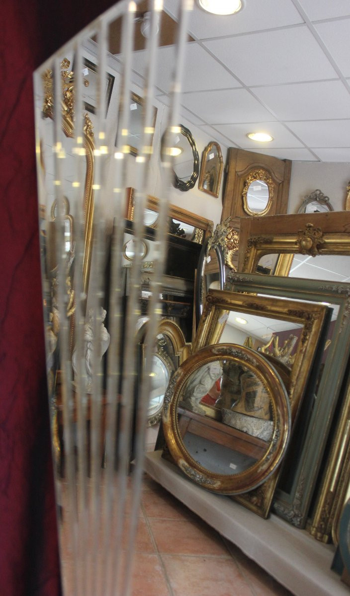 84 X 104 Cm Illuminated Mirror, Fan Shape, 50s Style-photo-5