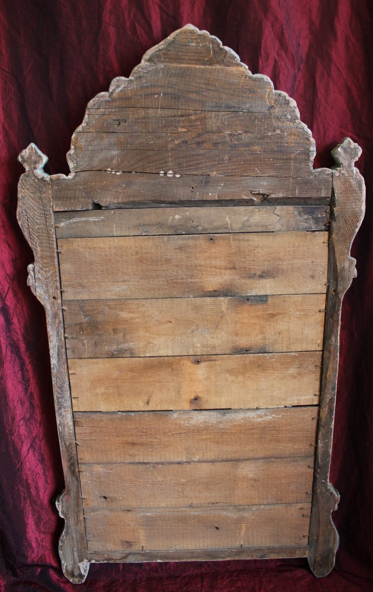 69 X 123 Cm Louis XVI Mirror, 18th Century, Carved And Gilded Wood-photo-8