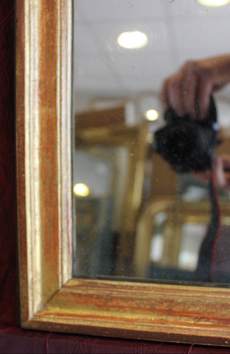 47 x 52 cm miroir XIXème, dorure, glace mercure-photo-4