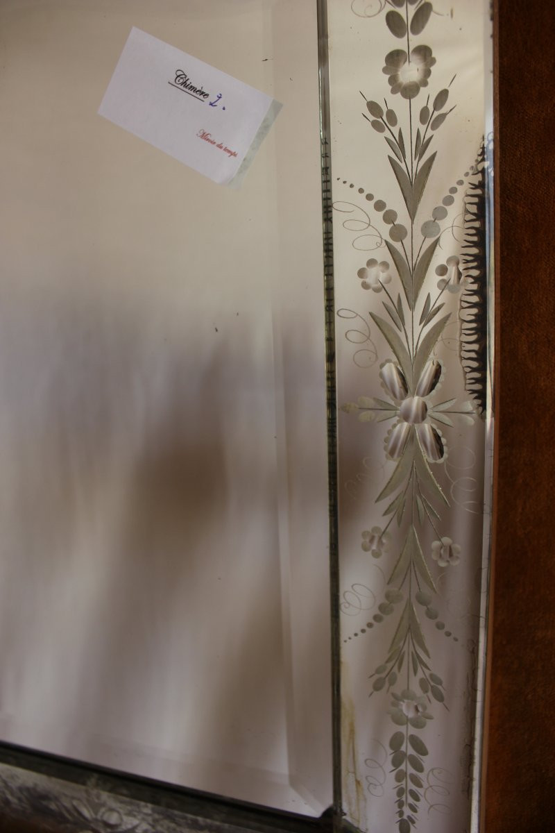 41 x 48 cm Miroir Vénitien XIXème-photo-1