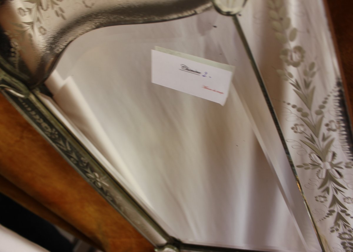 41 x 48 cm Miroir Vénitien XIXème-photo-5