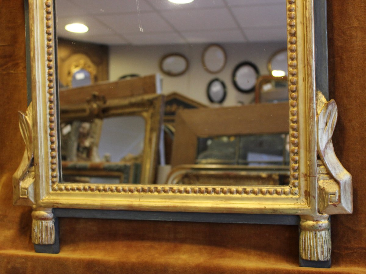 58 x 99 cm, Miroir ancien de style Louis XVI, bois doré-photo-3