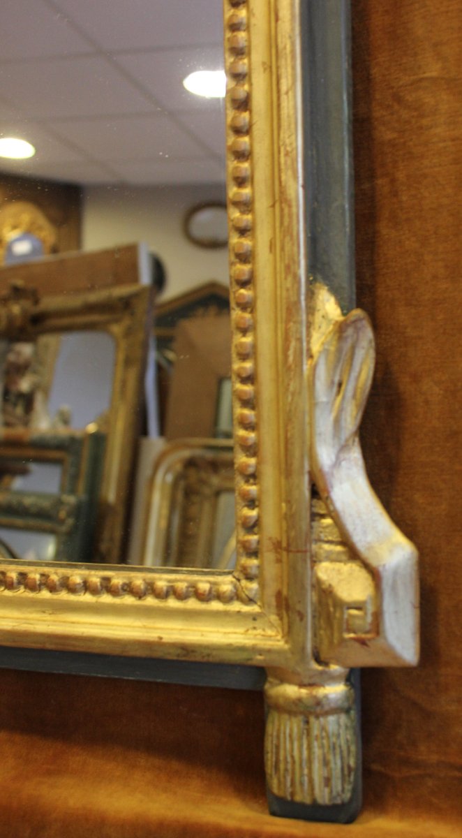 58 x 99 cm, Miroir ancien de style Louis XVI, bois doré-photo-3