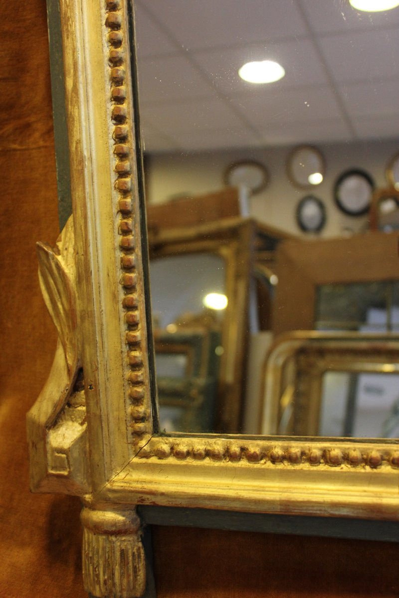 58 x 99 cm, Miroir ancien de style Louis XVI, bois doré-photo-5
