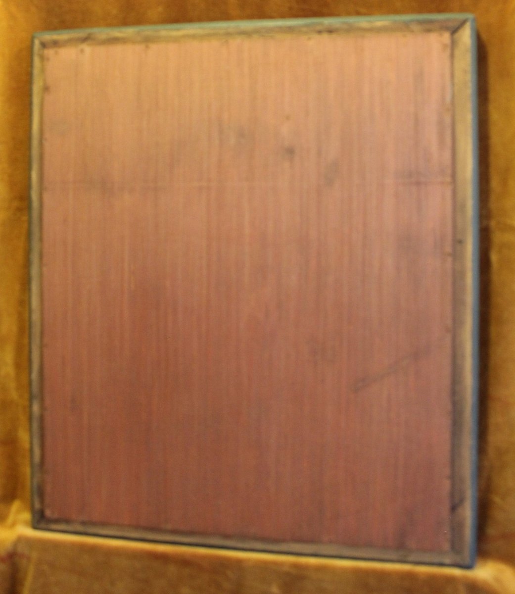 63 x 73 cm Miroir ancien Louis Philippe rectangle feuille d'or, glace mercure.-photo-8