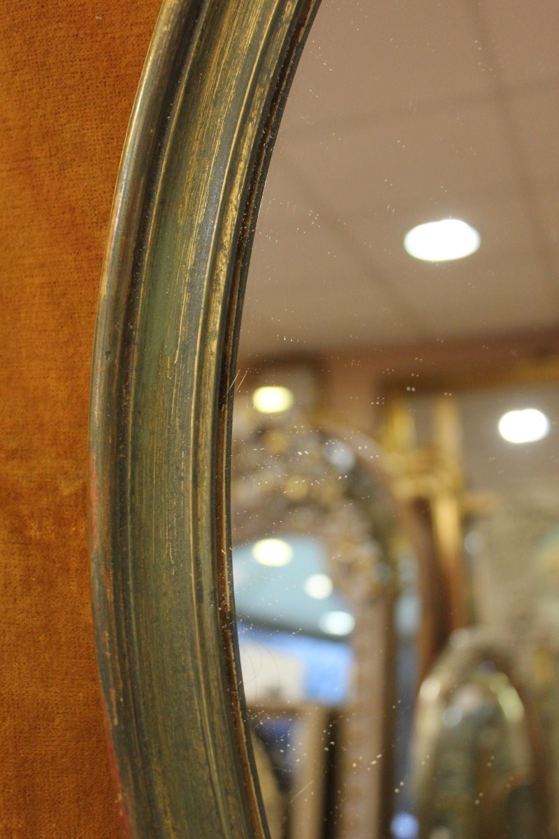 55 X 66 Cm Oval Mirror, Fine Molding With Floral Decorations "1920"-photo-1