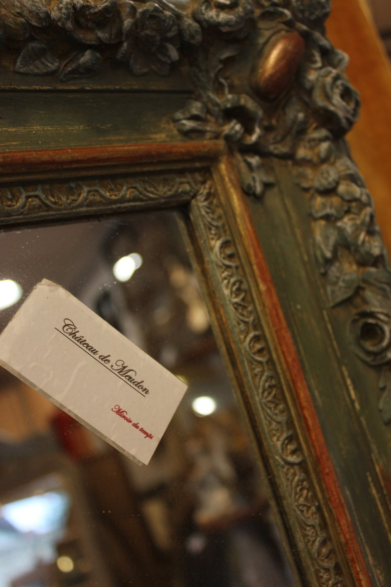 90 X 114 Cm, Rectangular Mirror, Gold Leaf And Patina Restoration -photo-6