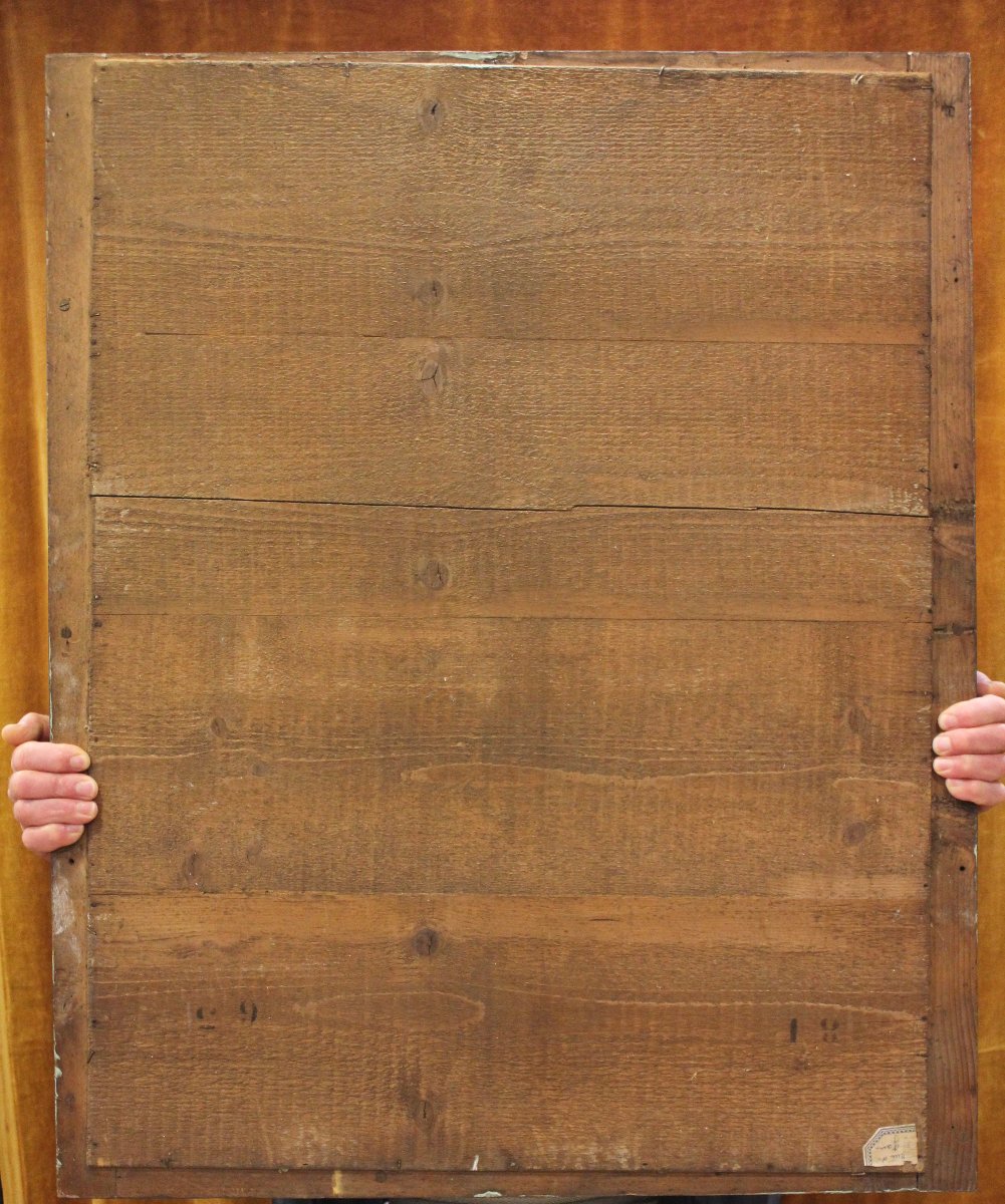 76 x 95 cm Miroir ancien rectangle restauration, feuille d'or et glace mercure-photo-8