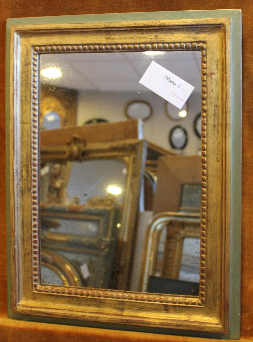 35 x 46 cm Petit miroir doré Louis XVI, glace mercure