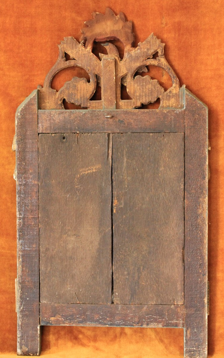 32 X 57 Cm Small Louis XVI Mirror, Carved And Gilded Wood-photo-7