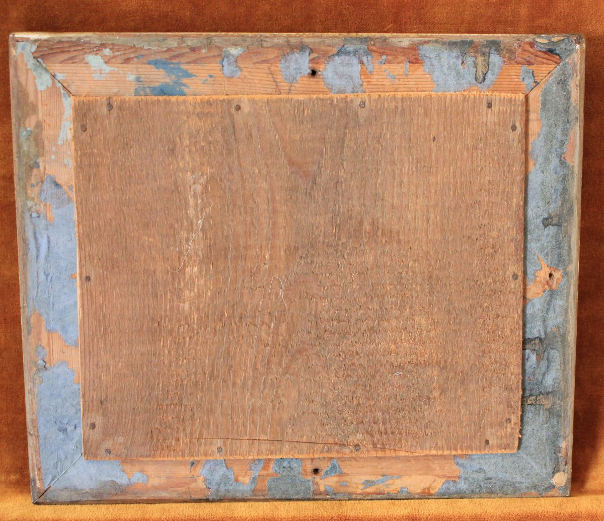 24 x 28 cm Petit miroir Napoléon III dorure feuille d'or.-photo-6