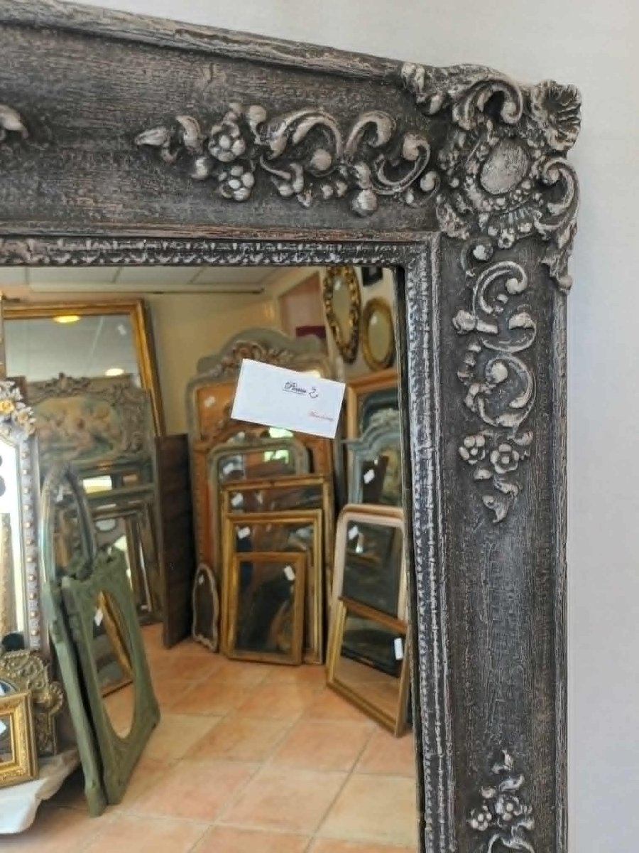 94 x 140 cm Miroir De Cheminée Ancien, finition patiné-photo-4