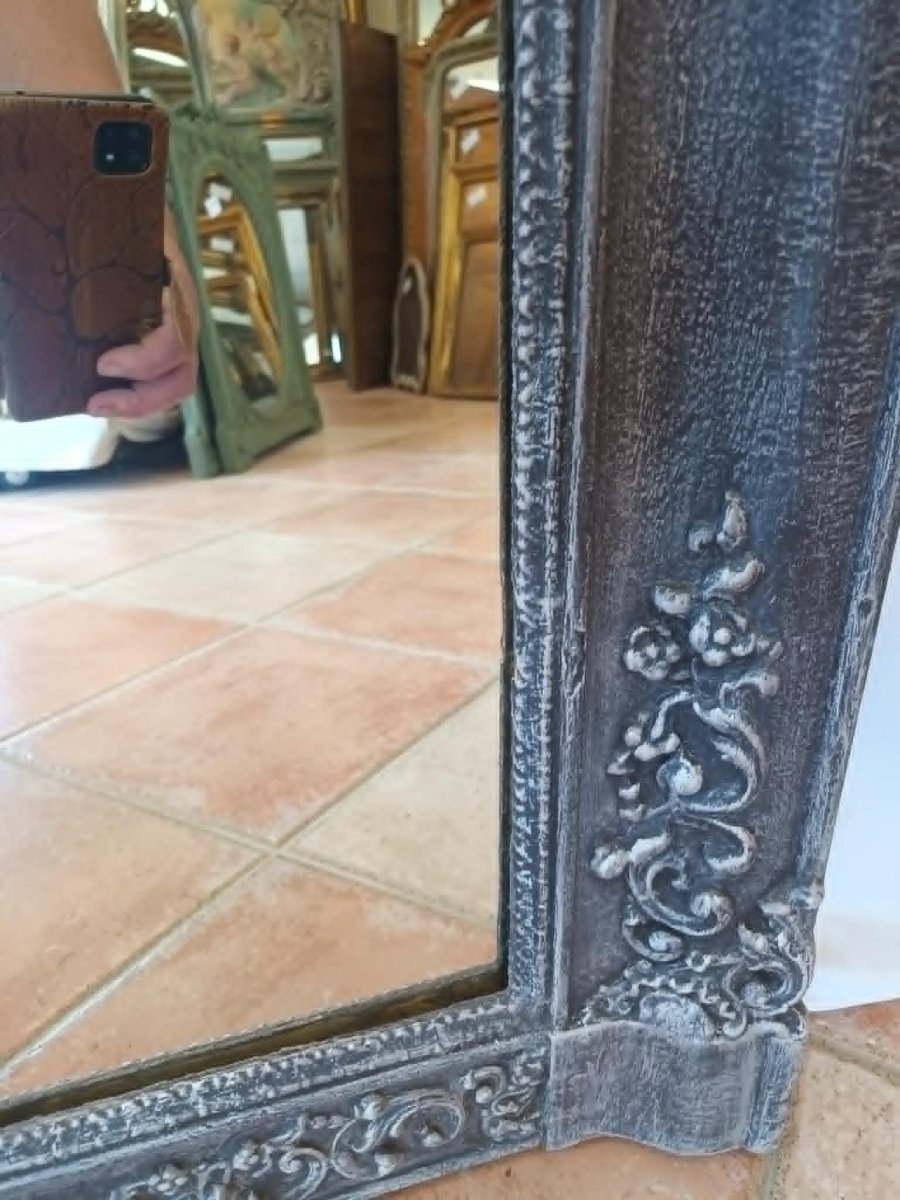 94 x 140 cm Miroir De Cheminée Ancien, finition patiné-photo-5