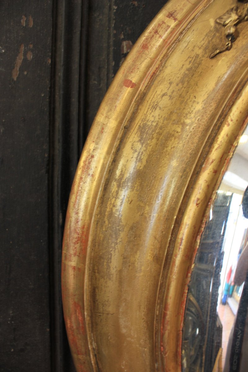 52 X 62 Cm, Large Medallion, Witch's Mirror, Gilded Wood, 19th Century-photo-6