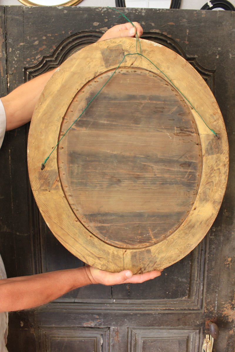 52 X 62 Cm, Large Medallion, Witch's Mirror, Gilded Wood, 19th Century-photo-8