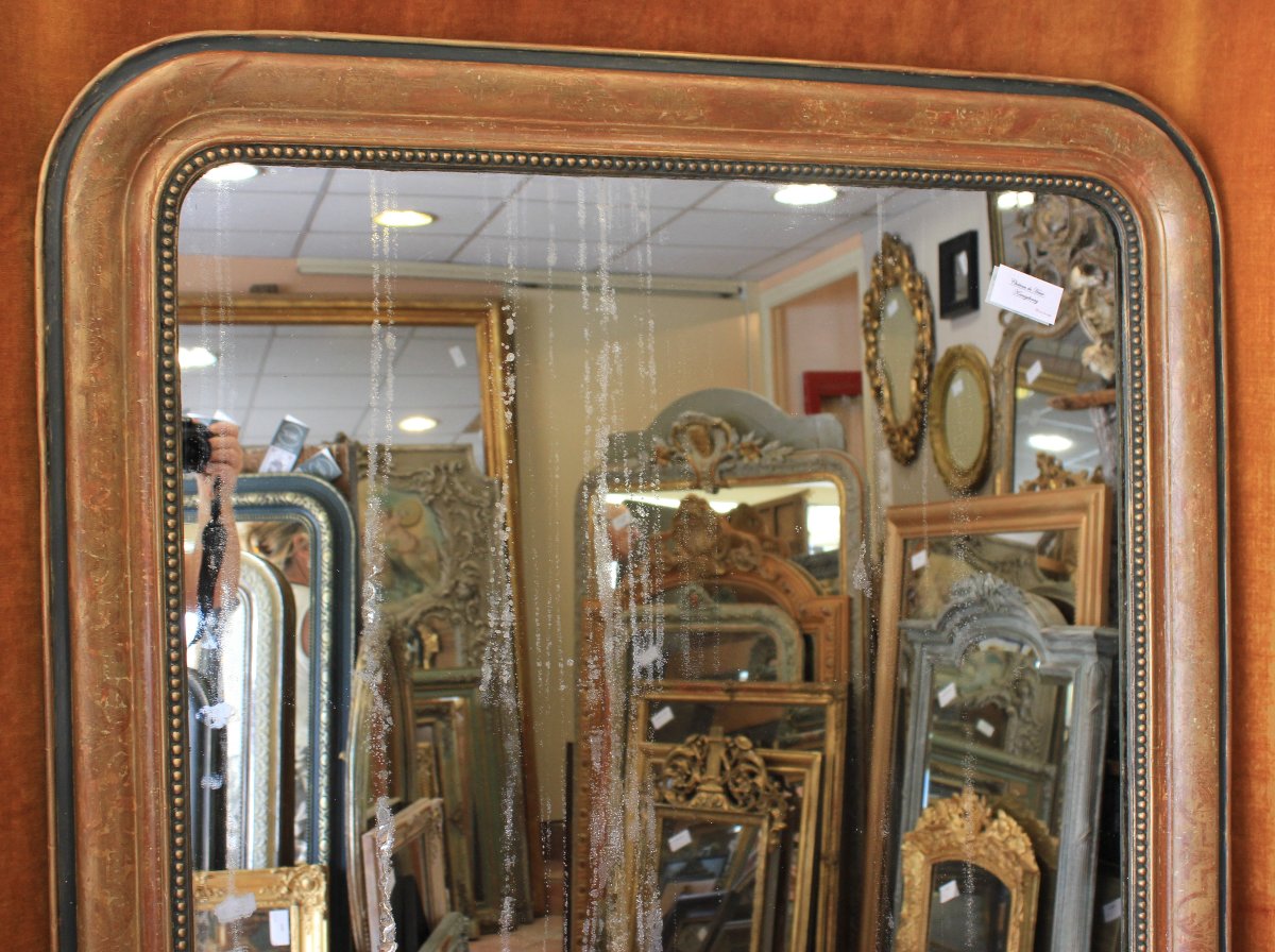 108 x 171 cm Grand miroir Louis Philippe perlé-photo-1
