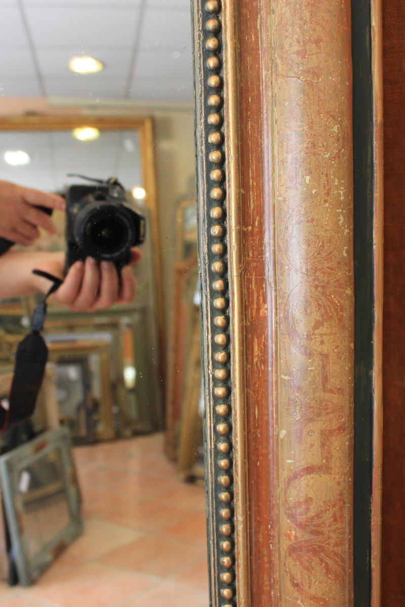 108 x 171 cm Grand miroir Louis Philippe perlé-photo-2