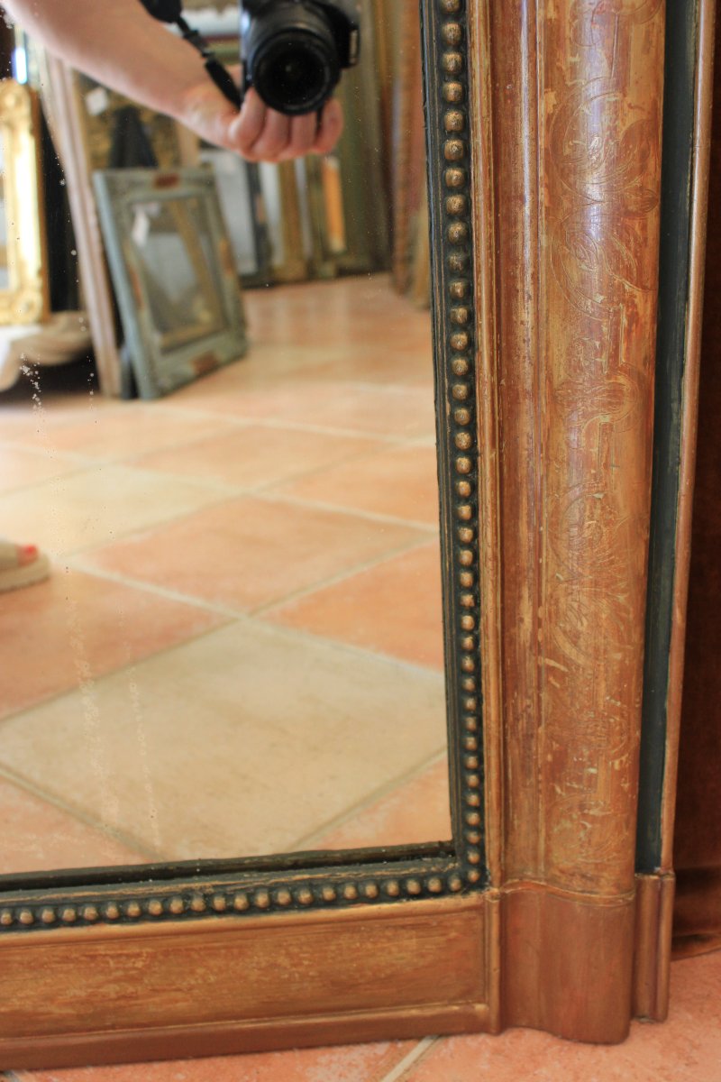 108 x 171 cm Grand miroir Louis Philippe perlé-photo-3