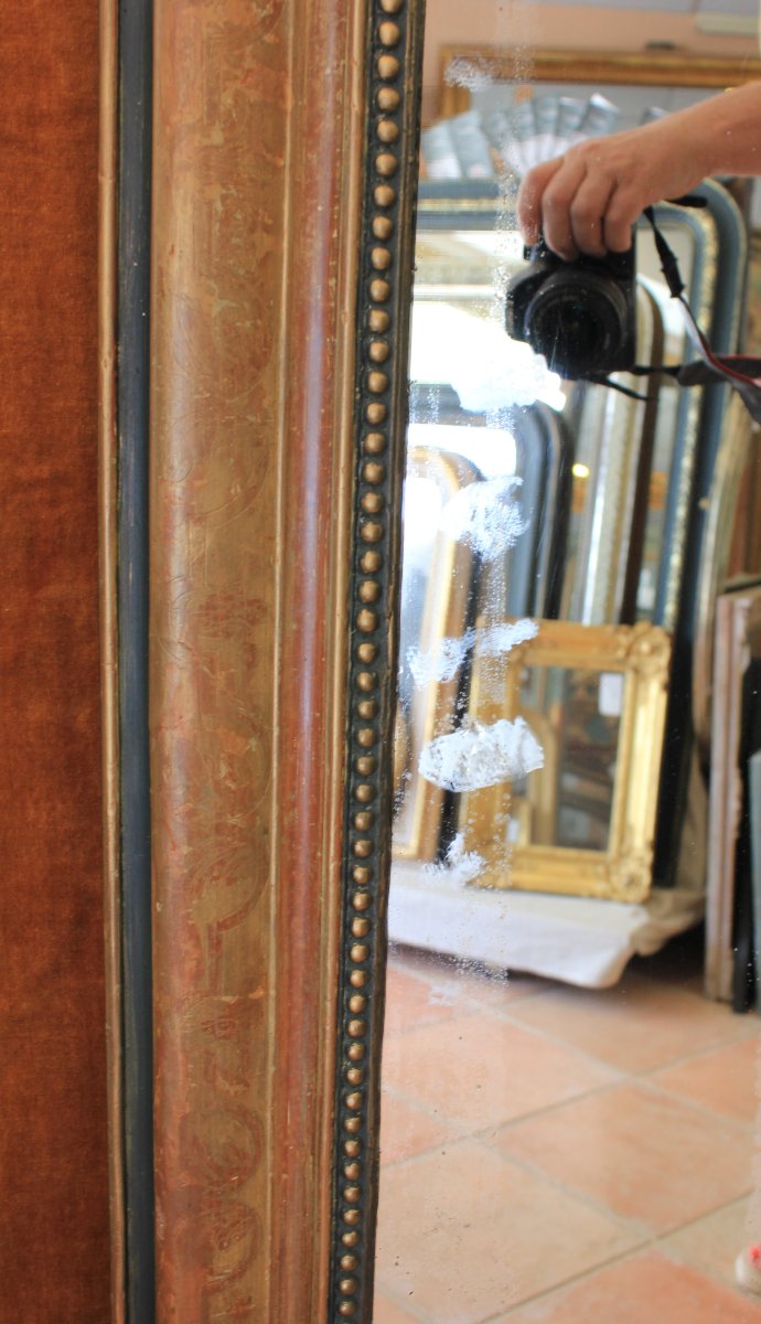 108 x 171 cm Grand miroir Louis Philippe perlé-photo-5