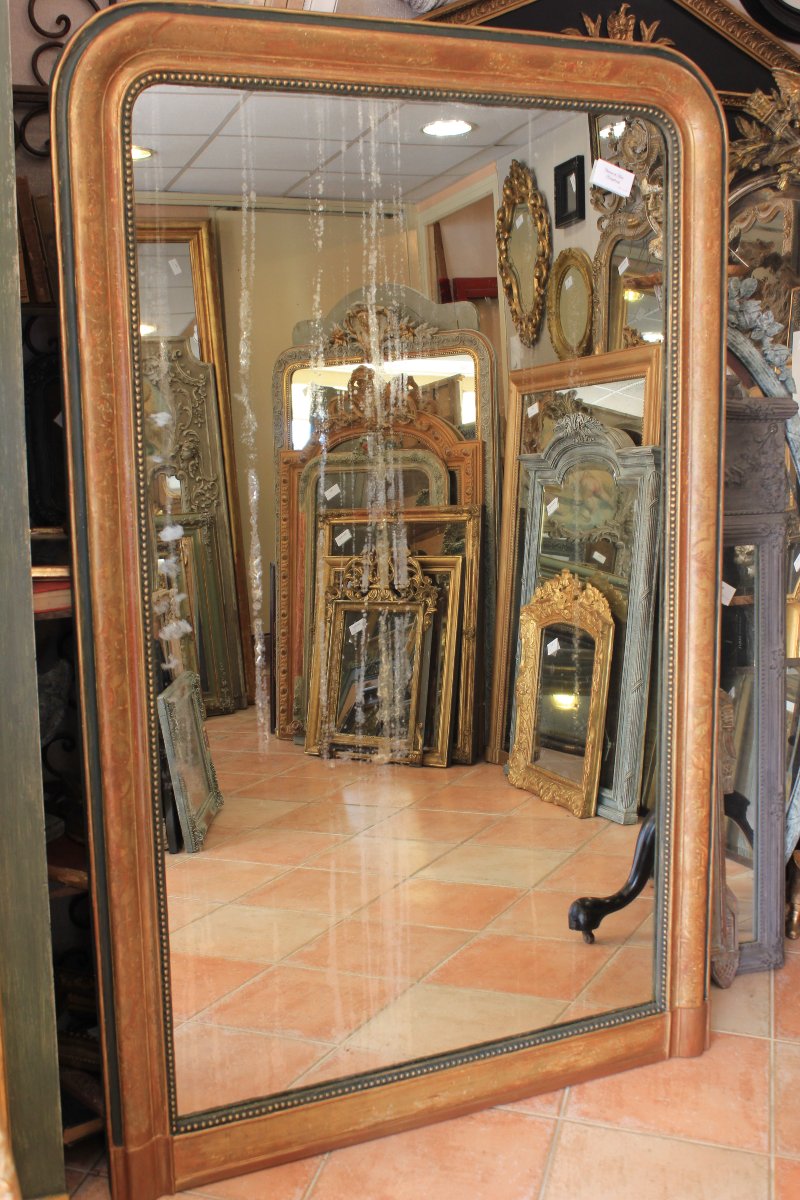 108 x 171 cm Grand miroir Louis Philippe perlé-photo-7