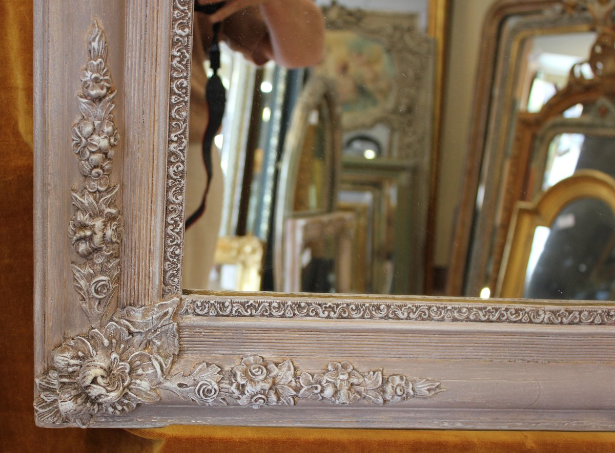 84 X 108 Antique Fireplace Mirror, Restored With A Patina Finish-photo-1