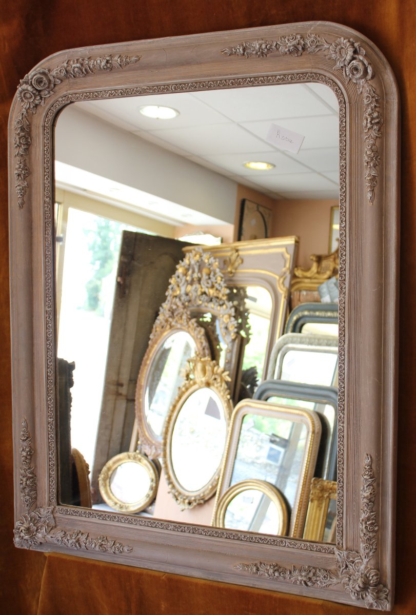 84 X 108 Antique Fireplace Mirror, Restored With A Patina Finish-photo-5